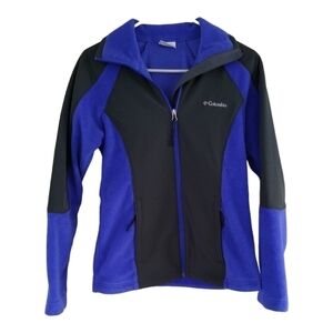 Columbia Black And Purple Zip Up Long Sleeve Jacket Pockets Size S